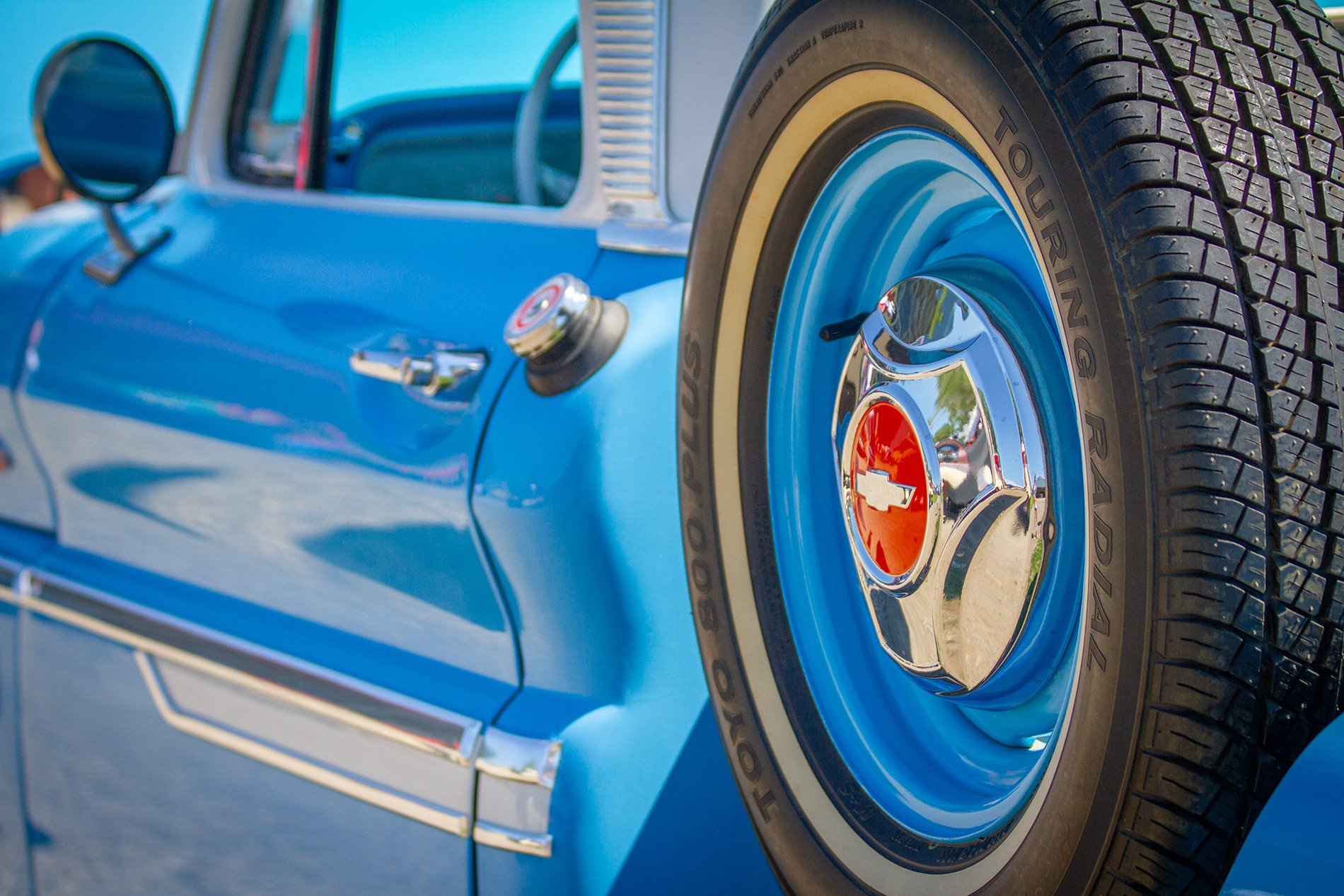 Blue Chevrolet Spare Wheel