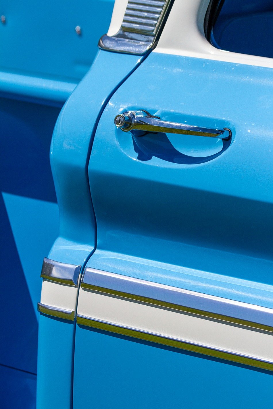 Blue Vintage Truck Door