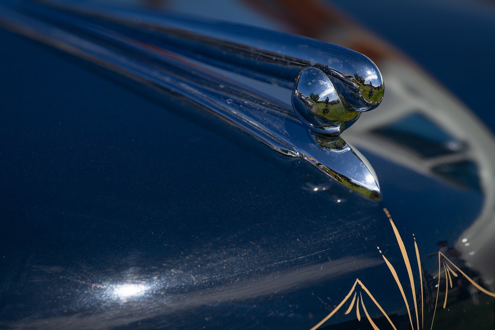 Chrome Hood Ornament and Pinstriping