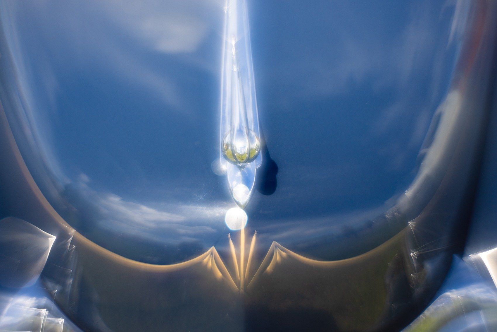 Chrome Reflection on Blue Paint
