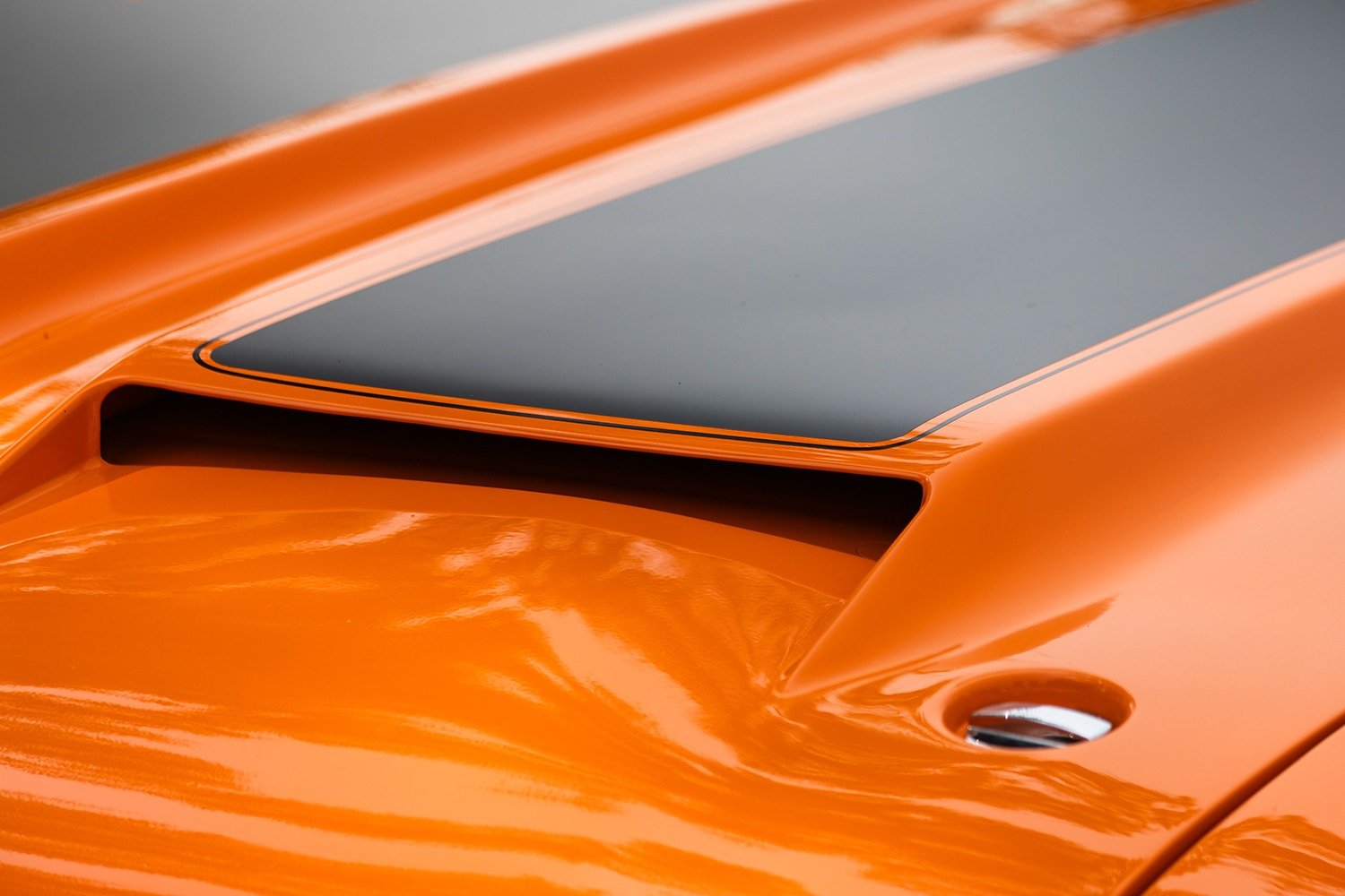 Orange Muscle Car Hood Scoop