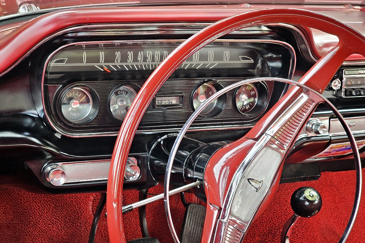 Red Ford Falcon Dashboard