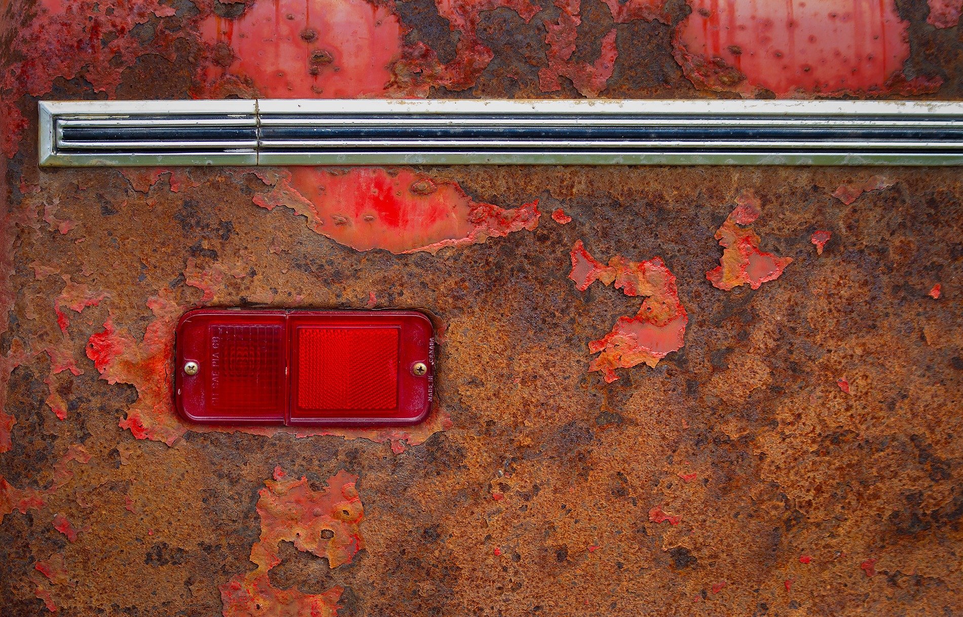 Rusted Red Panel with Trim and Marker Light
