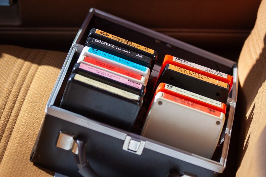 8-Track Tapes on Car Seat