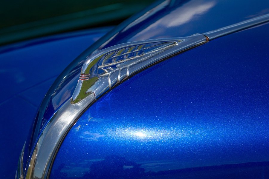 Blue Car Hood Ornament