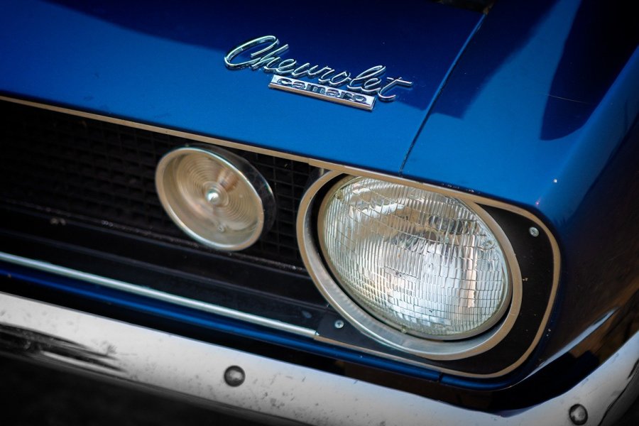 Blue Chevrolet Camaro Front End