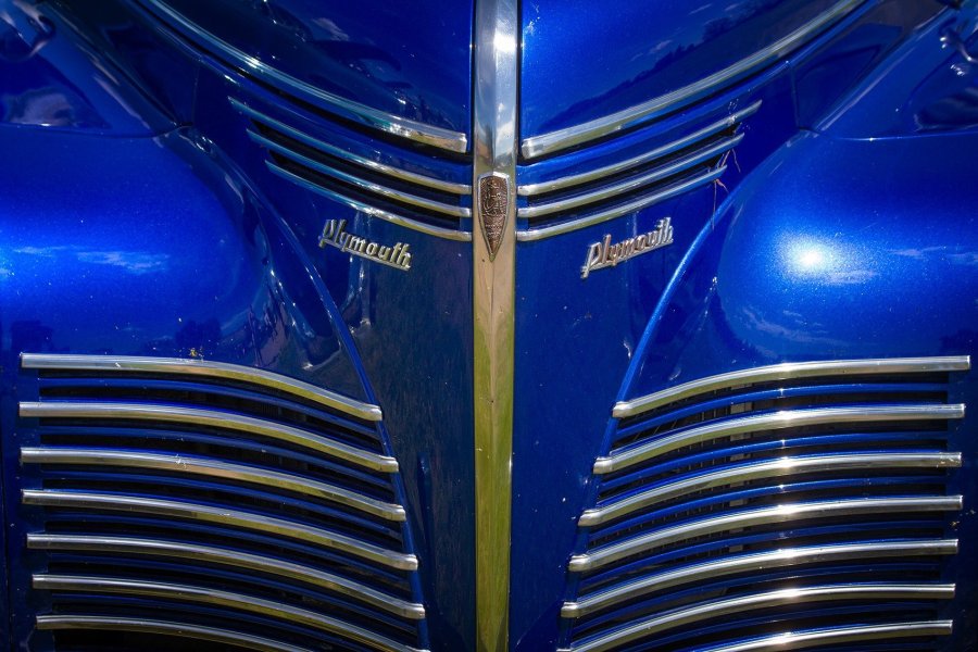 Blue Plymouth Grille