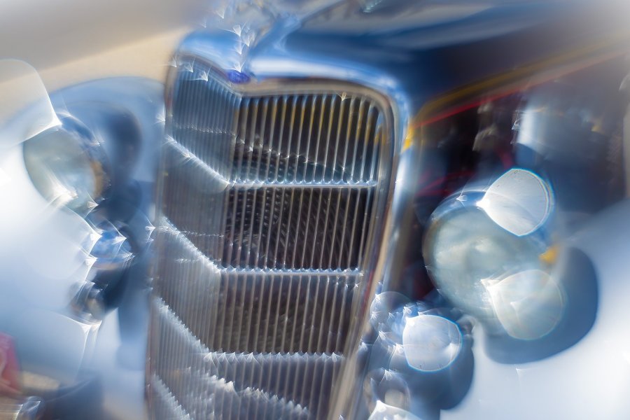Blue Vintage Ford Grille