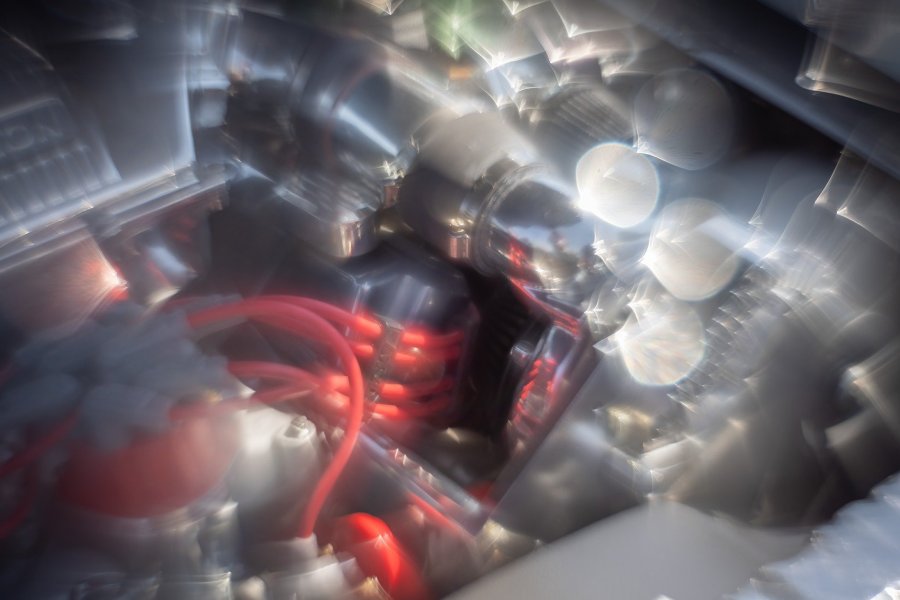Blurred Chrome Engine Bay
