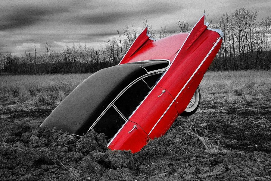 Buried Red Cadillac