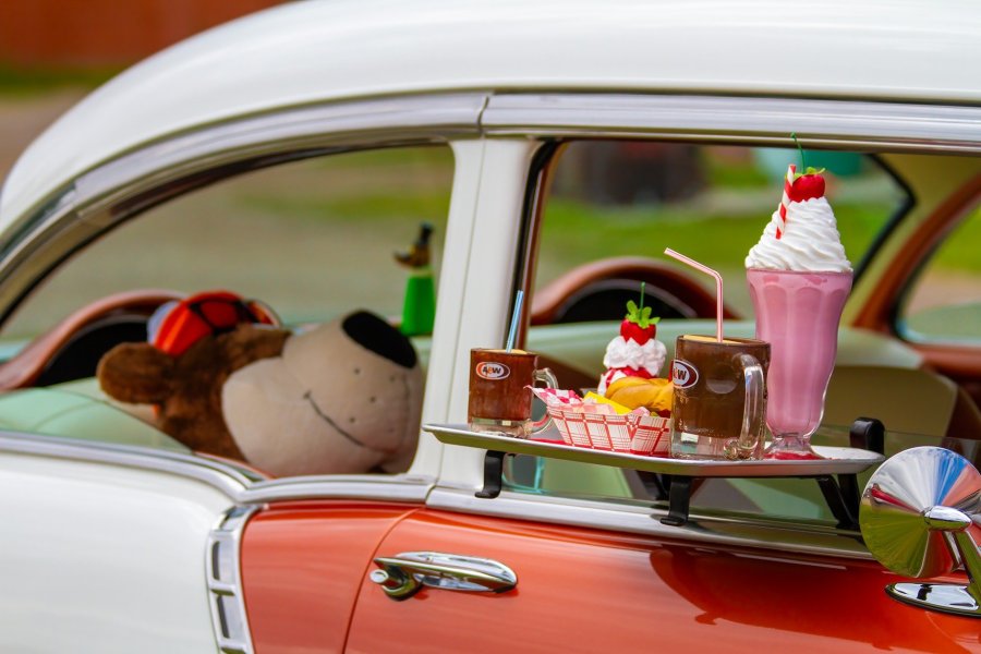 Car Hop Tray on Classic Car