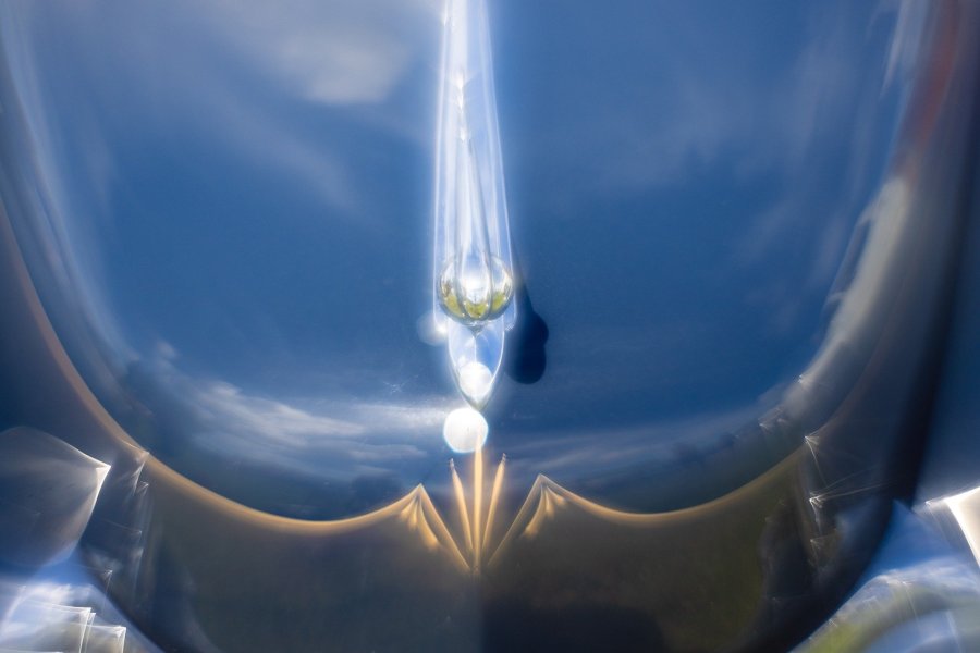 Chrome Reflection on Blue Paint
