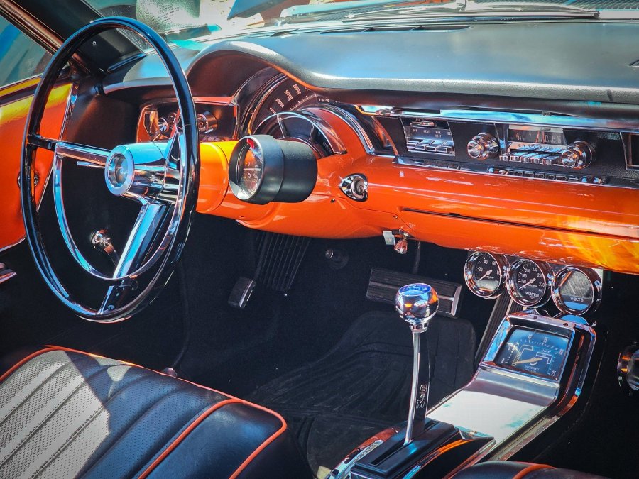 Orange Dashboard and Steering Wheel