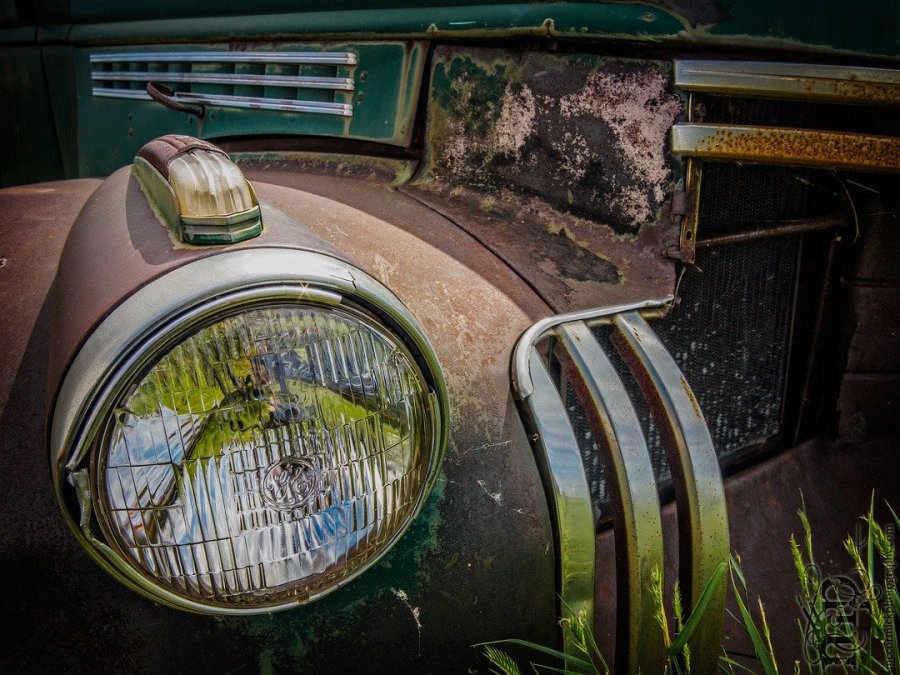 Patinated Vintage Truck Front End