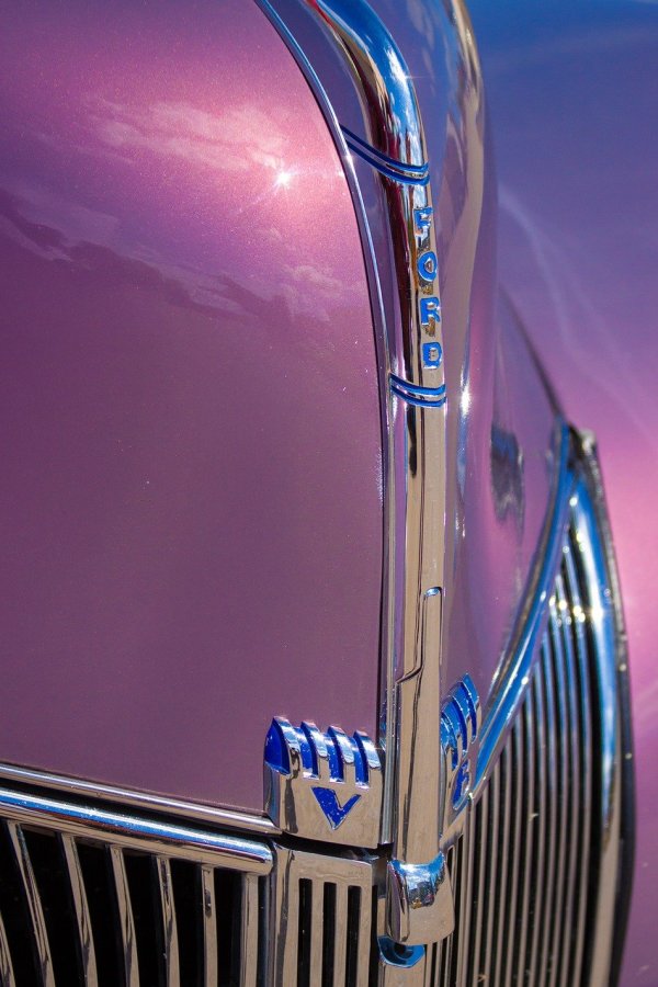 Purple Ford V8 Hood Ornament
