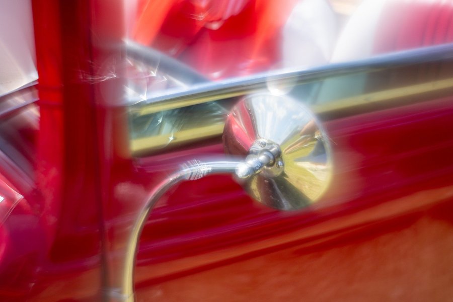 Red Car Side Mirror