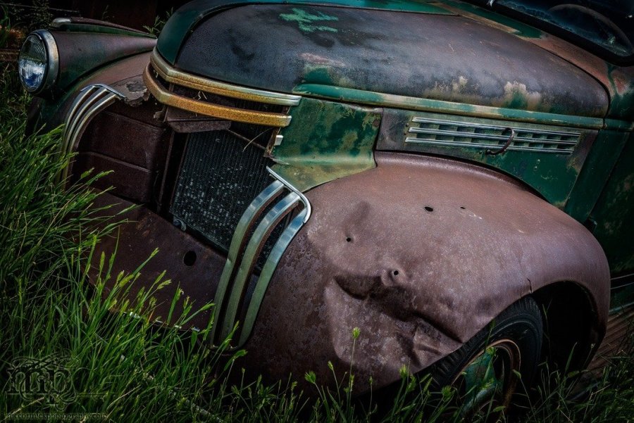 Rusted Green Vintage Truck