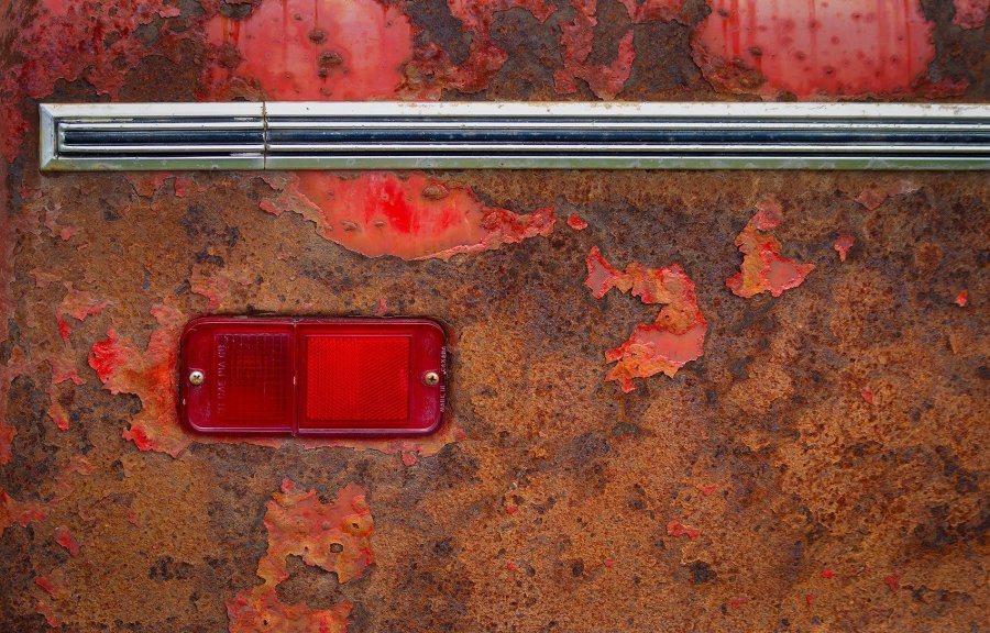 Rusted Red Panel with Trim and Marker Light