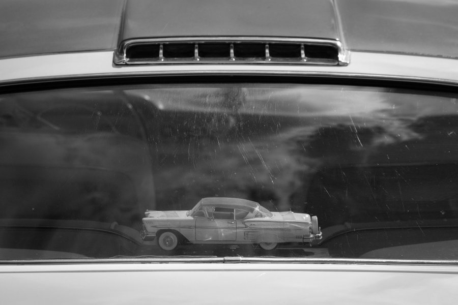 Toy Car in Rear Window