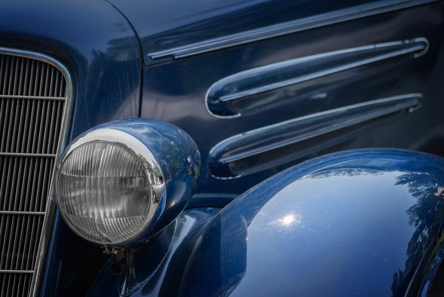 Vintage Blue Headlight and Fender