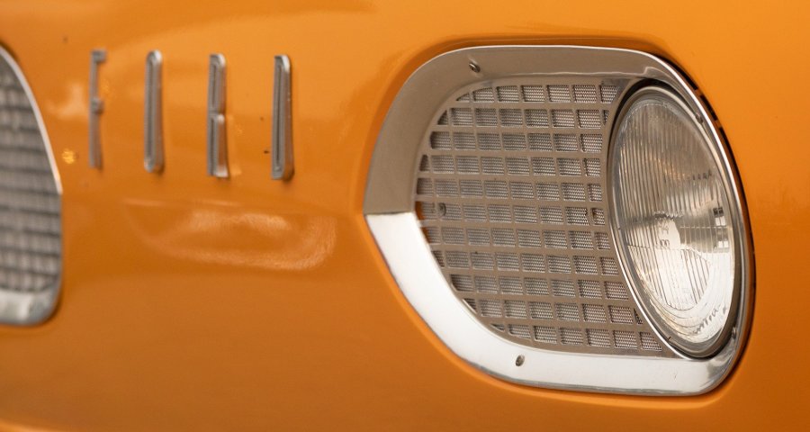 Vintage Fiat Headlight and Lettering
