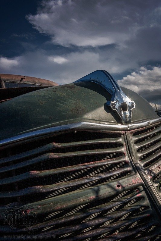 Vintage Green Grille and Hood Ornament