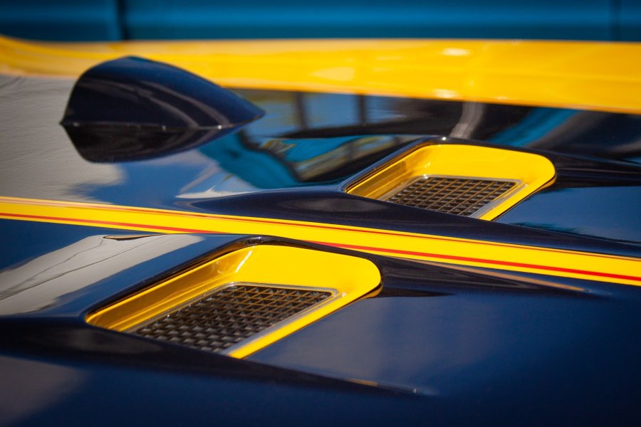 Yellow and Blue Hood Vents
