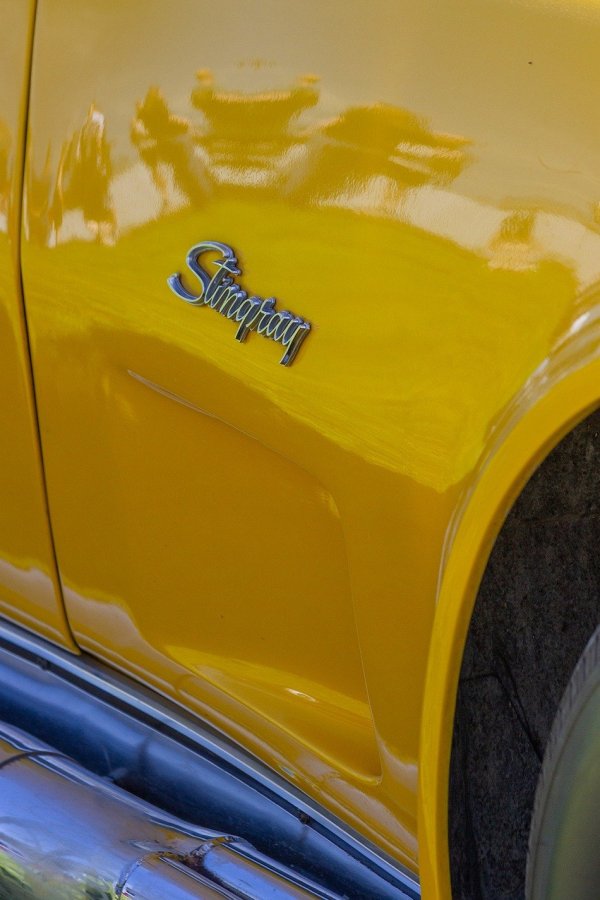 Yellow Corvette Stingray Emblem