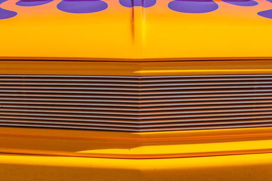 Yellow Hood and Billet Grille